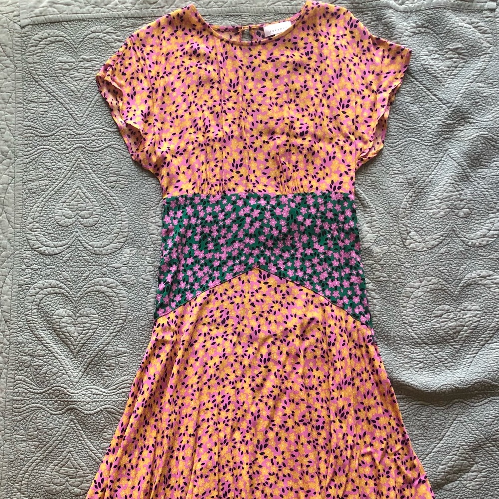 Floral Topshop Angled Hem Dress